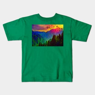 Sunset In The Valley Kids T-Shirt